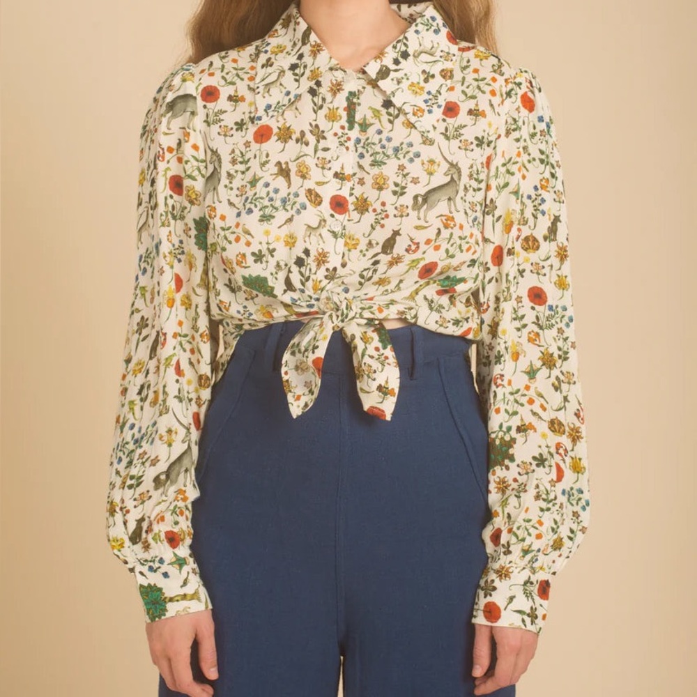 Samantha Pleet Enchantment Blouse in Ivory Illuminated